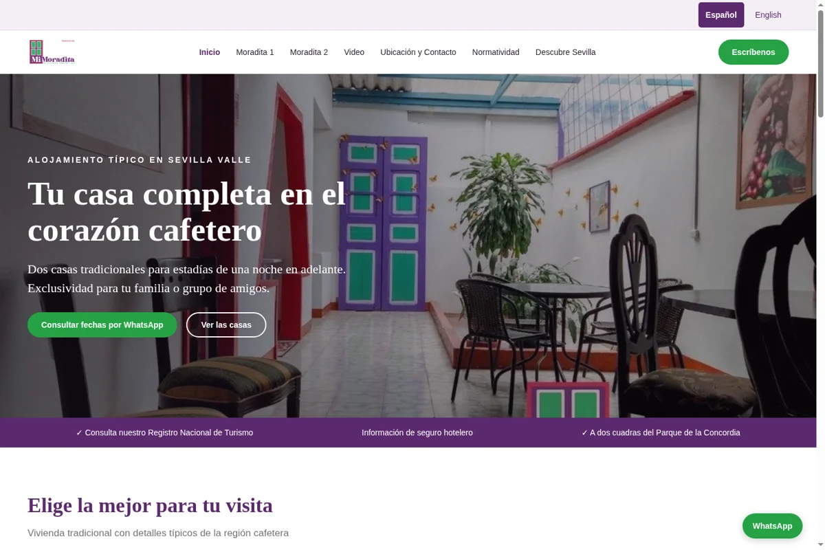 Portada del sitio Mi Moradita